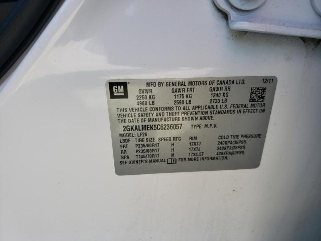 Photo 10 from auction – 2012 GMC TERRAIN SL with VIN 2GKALMEK5C6236057