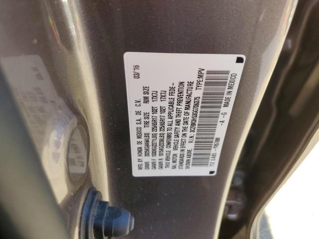 Photo 10 from auction – 2016 HONDA CR-V EX with VIN 3CZRM3H53GG706375