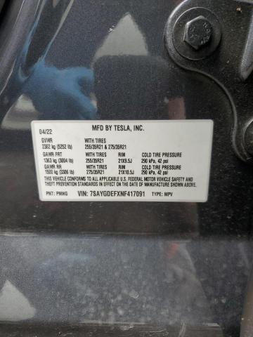 Photo 10 from auction – 2022 TESLA MODEL Y with VIN 7SAYGDEFXNF417091