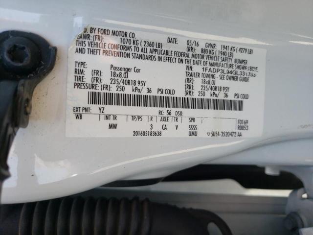 Photo 10 from auction – 2016 FORD FOCUS ST with VIN 1FADP3L94GL331333