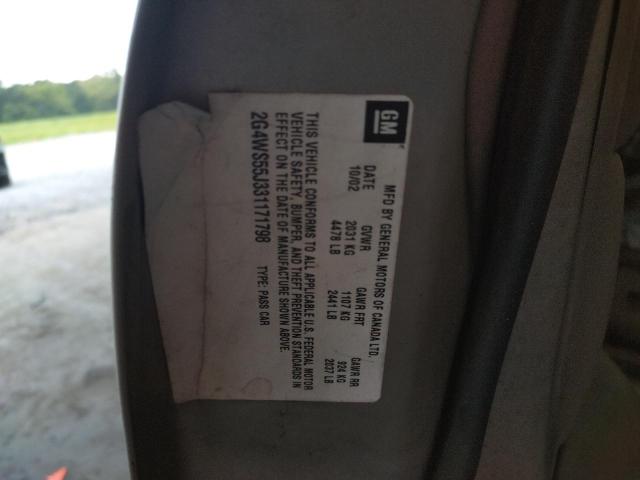 Photo 10 from auction – 2003 BUICK CENTURY CU with VIN 2G4WS55J331171798