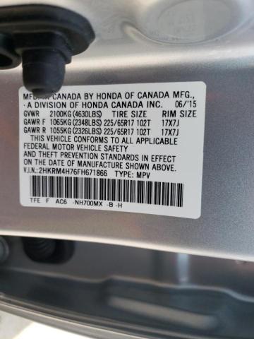 Photo 10 from auction – 2015 HONDA CR-V EXL with VIN 2HKRM4H76FH671866