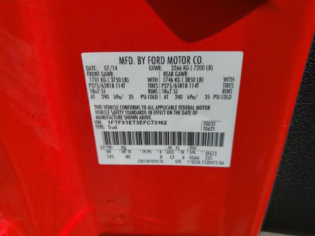 Photo 10 from auction – 2014 FORD F150 SUPER with VIN 1FTFX1ET3EFC73162