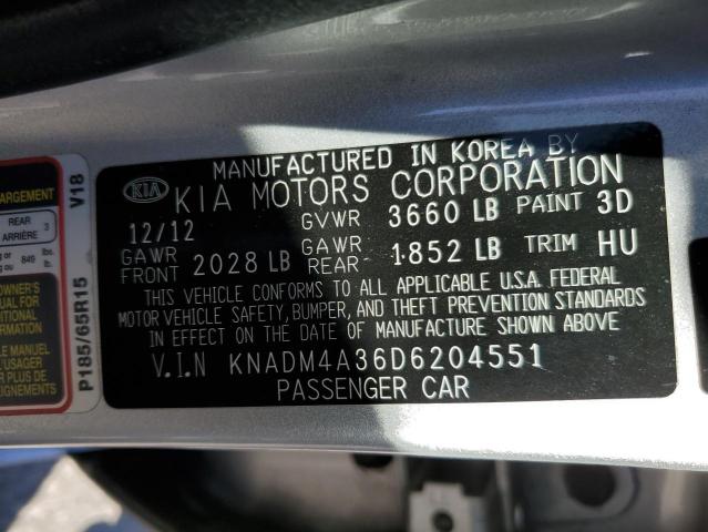 Photo 10 from auction – 2013 KIA RIO LX with VIN KNADM4A36D6204551