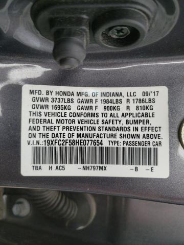 Photo 10 from auction – 2017 HONDA CIVIC LX with VIN 19XFC2F58HE077654