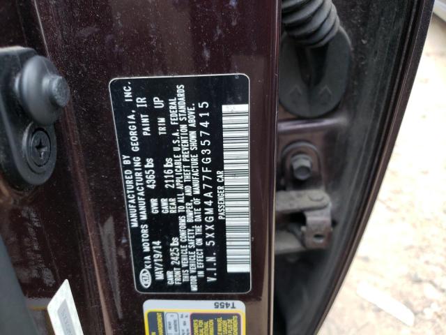Photo 10 from auction – 2015 KIA OPTIMA LX with VIN 5XXGM4A77FG357415