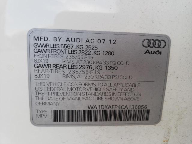 Photo 10 from auction – 2012 AUDI Q5 PREMIUM with VIN WA1DKAFP4CA136856