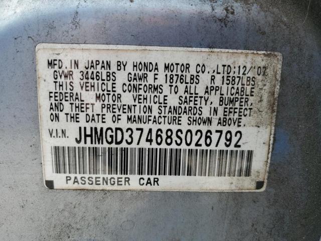Photo 10 from auction – 2008 HONDA FIT with VIN JHMGD37468S026792