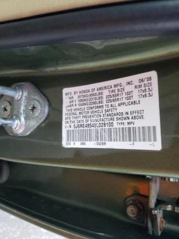 Photo 10 from auction – 2008 HONDA CR-V EX with VIN 5J6RE48548L028100
