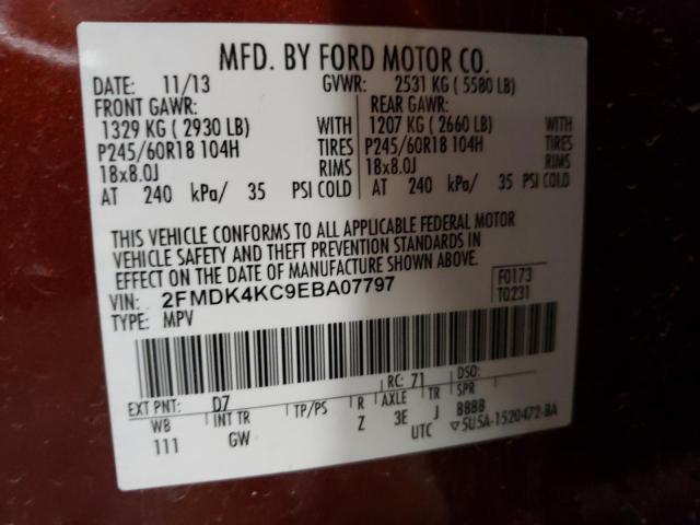 Photo 10 from auction – 2014 FORD EDGE LIMIT with VIN 2FMDK4KC9EBA07797