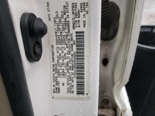 Photo 10 from auction – 2004 TOYOTA 4RUNNER SR with VIN JTEZU14R340040620