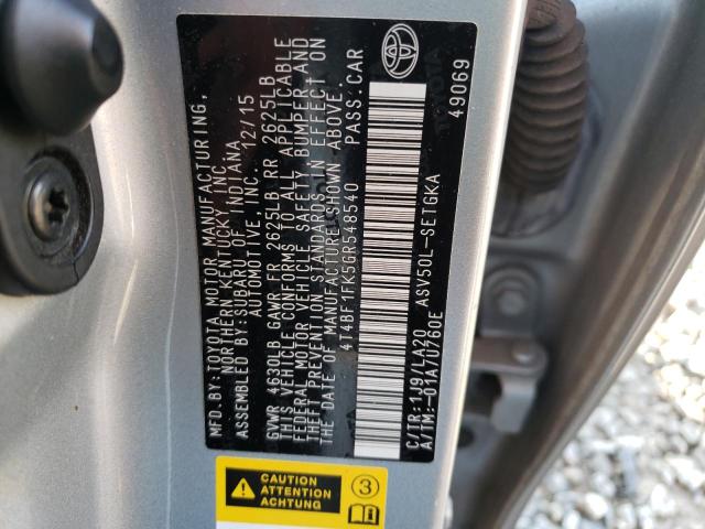 Photo 10 from auction – 2016 TOYOTA CAMRY LE with VIN 4T4BF1FK5GR548540