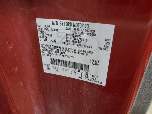 Photo 10 from auction – 2005 FORD EXCURSION with VIN 1FMNU41S15EB52733