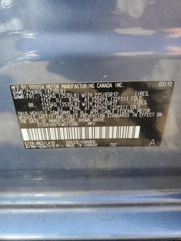 Photo 10 from auction – 2012 TOYOTA RAV4 LIMIT with VIN 2T3DK4DV1CW071796