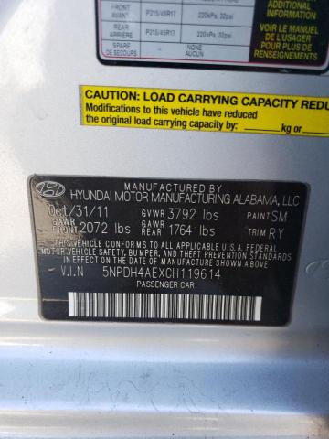 Photo 10 from auction – 2012 HYUNDAI ELANTRA GL with VIN 5NPDH4AEXCH119614