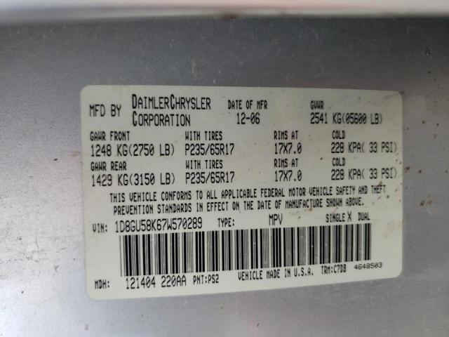 Photo 10 from auction – 2007 DODGE NITRO SLT with VIN 1D8GU58K67W570289