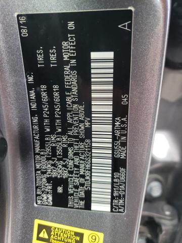 Zdjęcie 10 z aukcji – 2016 TOYOTA HIGHLANDER z VIN 5TDJKRFH6GS321158