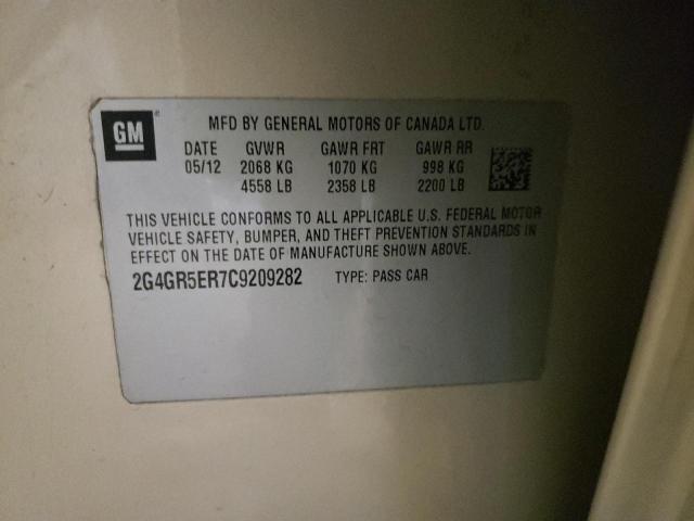 Photo 10 from auction – 2012 BUICK REGAL with VIN 2G4GR5ER7C9209282