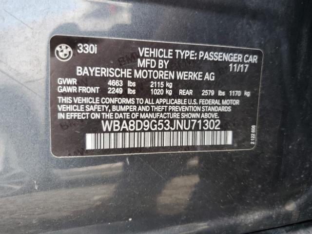 Photo 10 from auction – 2018 BMW 330 XI with VIN WBA8D9G53JNU71302