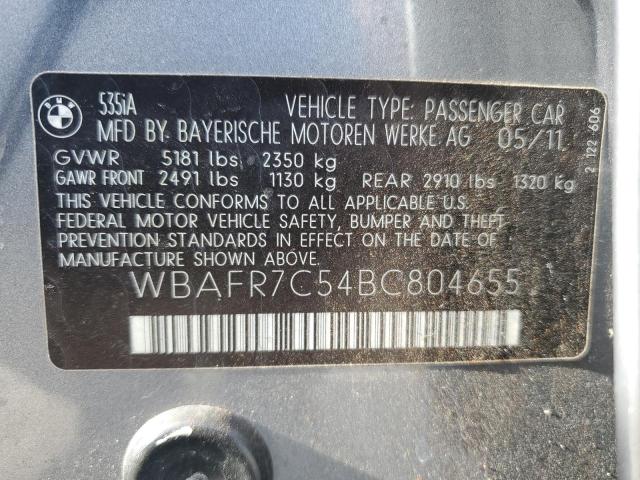 Photo 10 from auction – 2011 BMW 535 I with VIN WBAFR7C54BC804655