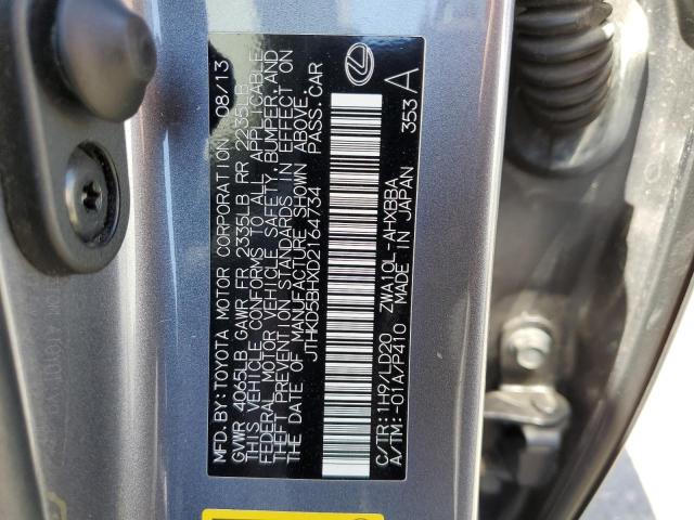 Photo 10 from auction – 2013 LEXUS CT 200 with VIN JTHKD5BHXD2164734