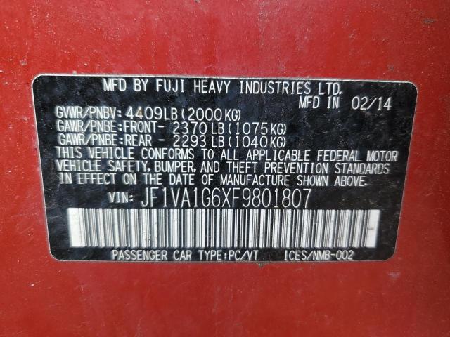 Photo 10 from auction – 2015 SUBARU WRX LIMITE with VIN JF1VA1G6XF9801807