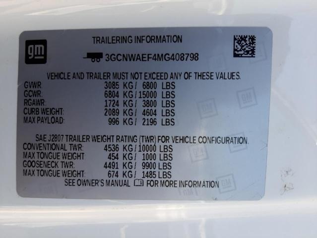 Photo 10 from auction – 2021 CHEVROLET SILVERADO with VIN 3GCNWAEF4MG408798