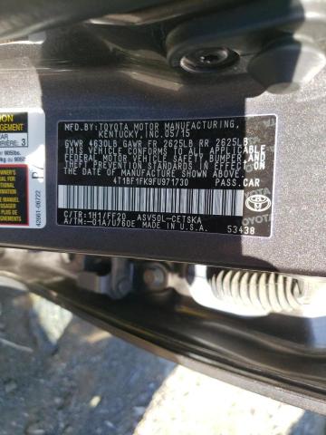 Photo 10 from auction – 2015 TOYOTA CAMRY LE with VIN 4T1BF1FK9FU971730