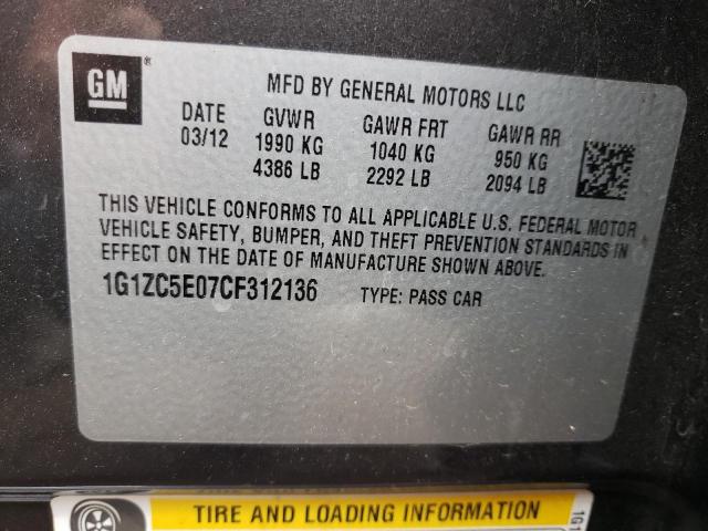 Photo 10 from auction – 2012 CHEVROLET MALIBU 1LT with VIN 1G1ZC5E07CF312136
