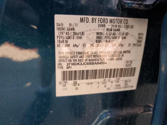 Photo 10 from auction – 2011 FORD EDGE SEL with VIN 2FMDK3JC6BBA84554