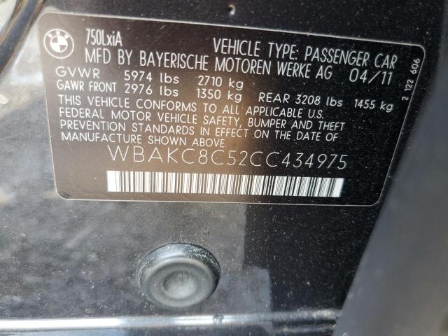 Photo 10 from auction – 2012 BMW 7 SERIES with VIN WBAKC8C52CC434975