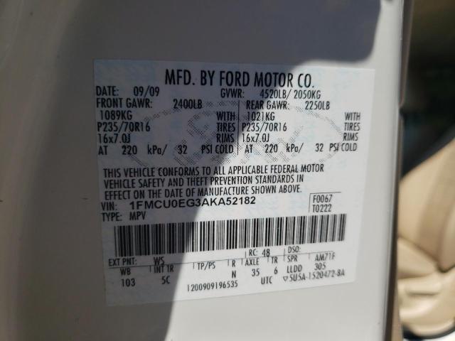 Photo 10 from auction – 2010 FORD ESCAPE LIM with VIN 1FMCU0EG3AKA52182