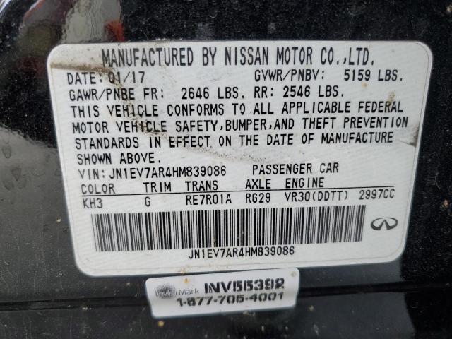 Photo 10 from auction – 2017 INFINITI Q50 PREMIU with VIN JN1EV7AR4HM839086