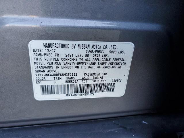 Photo 10 from auction – 2008 INFINITI EX35 BASE with VIN JNKAJ09F68M354522