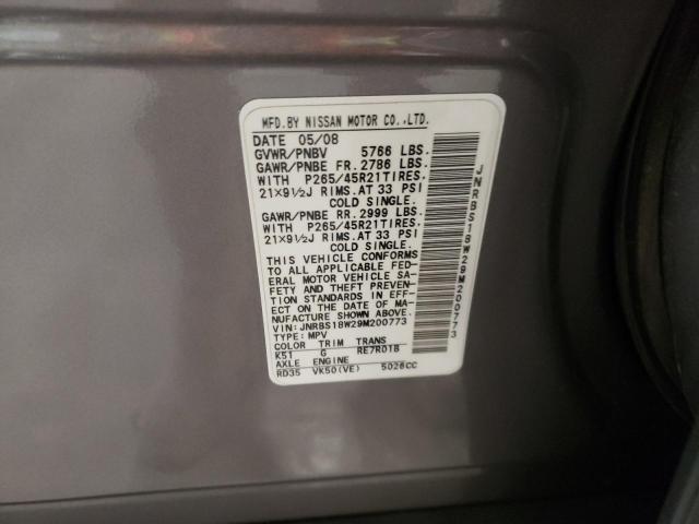 Photo 10 from auction – 2009 INFINITI FX50 with VIN JNRBS18W29M200773