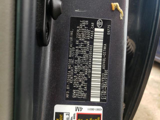 Photo 10 from auction – 2010 TOYOTA CAMRY BASE with VIN 4T1BF3EK8AU095402
