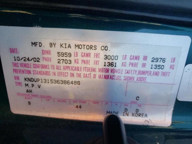 Photo 10 from auction – 2003 KIA SEDONA with VIN KNDUP131536386486
