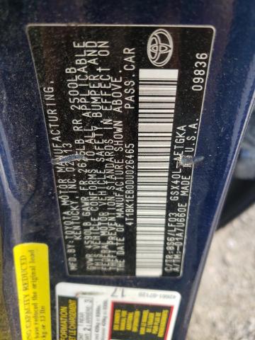 Photo 10 from auction – 2013 TOYOTA AVALON BAS with VIN 4T1BK1EB0DU026465