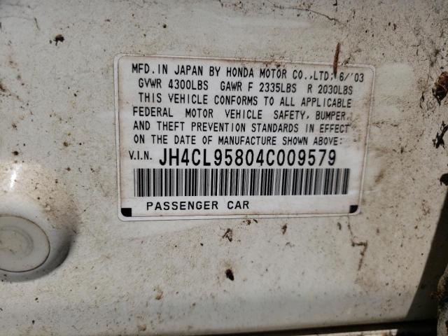 Photo 10 from auction – 2004 ACURA TSX with VIN JH4CL95804C009579