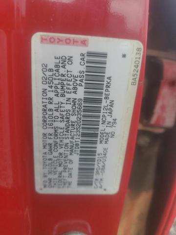 Photo 10 from auction – 2002 TOYOTA ECHO with VIN JTDBT123520235669