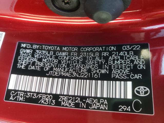 Photo 10 from auction – 2022 TOYOTA COROLLA LE with VIN JTDEPMAE3NJ221161