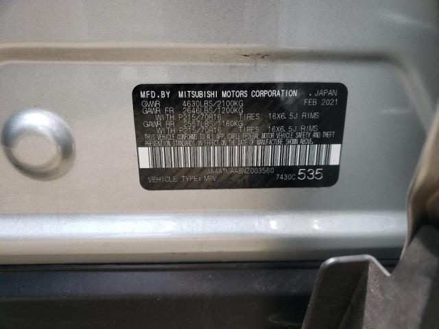 Photo 10 from auction – 2022 MITSUBISHI ECLIPSE CR with VIN JA4ATUAA8NZ003560
