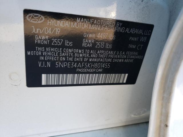 Photo 10 from auction – 2019 HYUNDAI SONATA LIM with VIN 5NPE34AF5KH801455