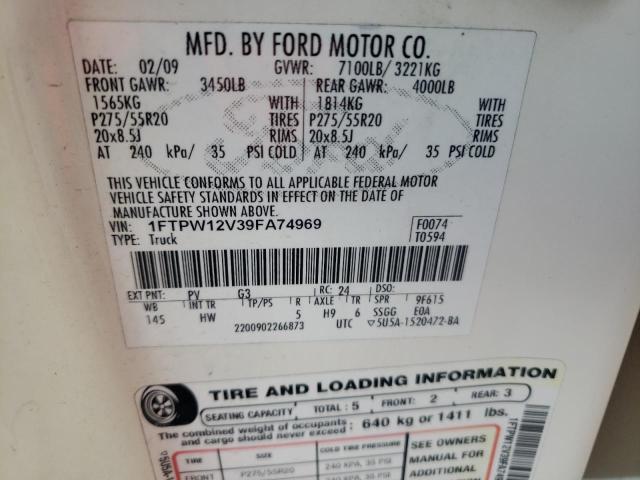 Photo 10 from auction – 2009 FORD F150 SUPER with VIN 1FTPW12V39FA74969