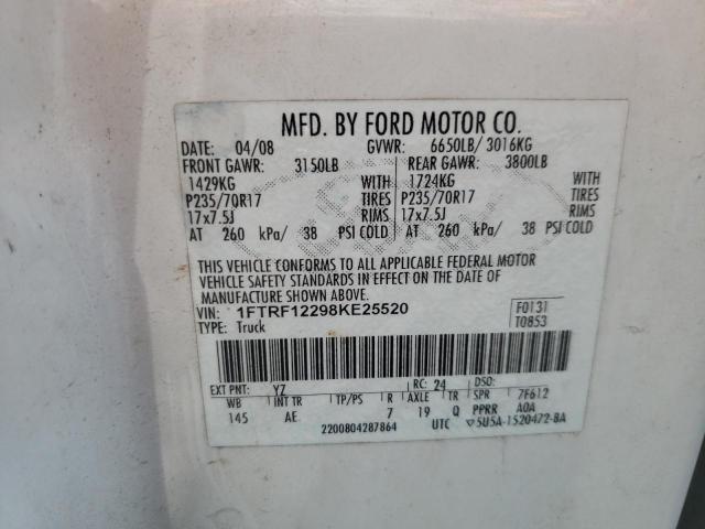 Photo 10 from auction – 2008 FORD F150 with VIN 1FTRF12298KE25520