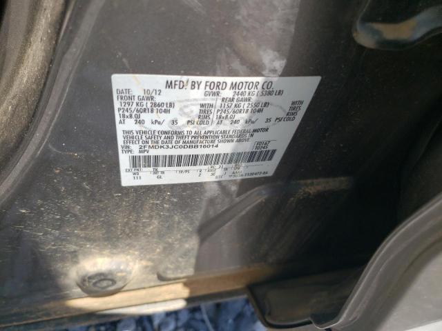 Photo 10 from auction – 2013 FORD EDGE SEL with VIN 2FMDK3JC0DBB16014