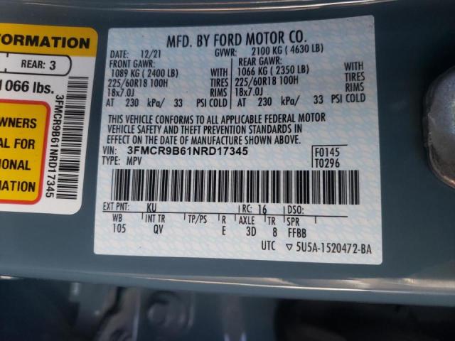 Photo 10 from auction – 2022 FORD BRONCO SPO with VIN 3FMCR9B61NRD17345