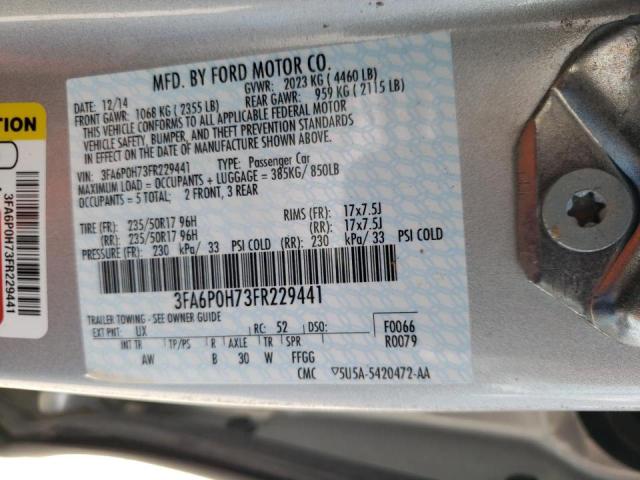 Photo 10 from auction – 2015 FORD FUSION SE with VIN 3FA6P0H73FR229441