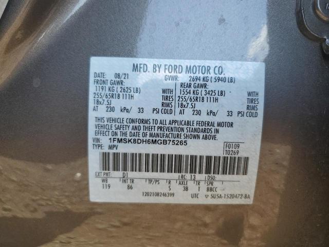 Photo 10 from auction – 2021 FORD EXPLORER X with VIN 1FMSK8DH6MGB75265