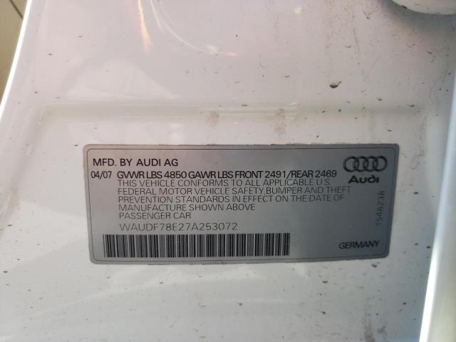 Photo 10 from auction – 2007 AUDI A4 2.0T QU with VIN WAUDF78E27A253072